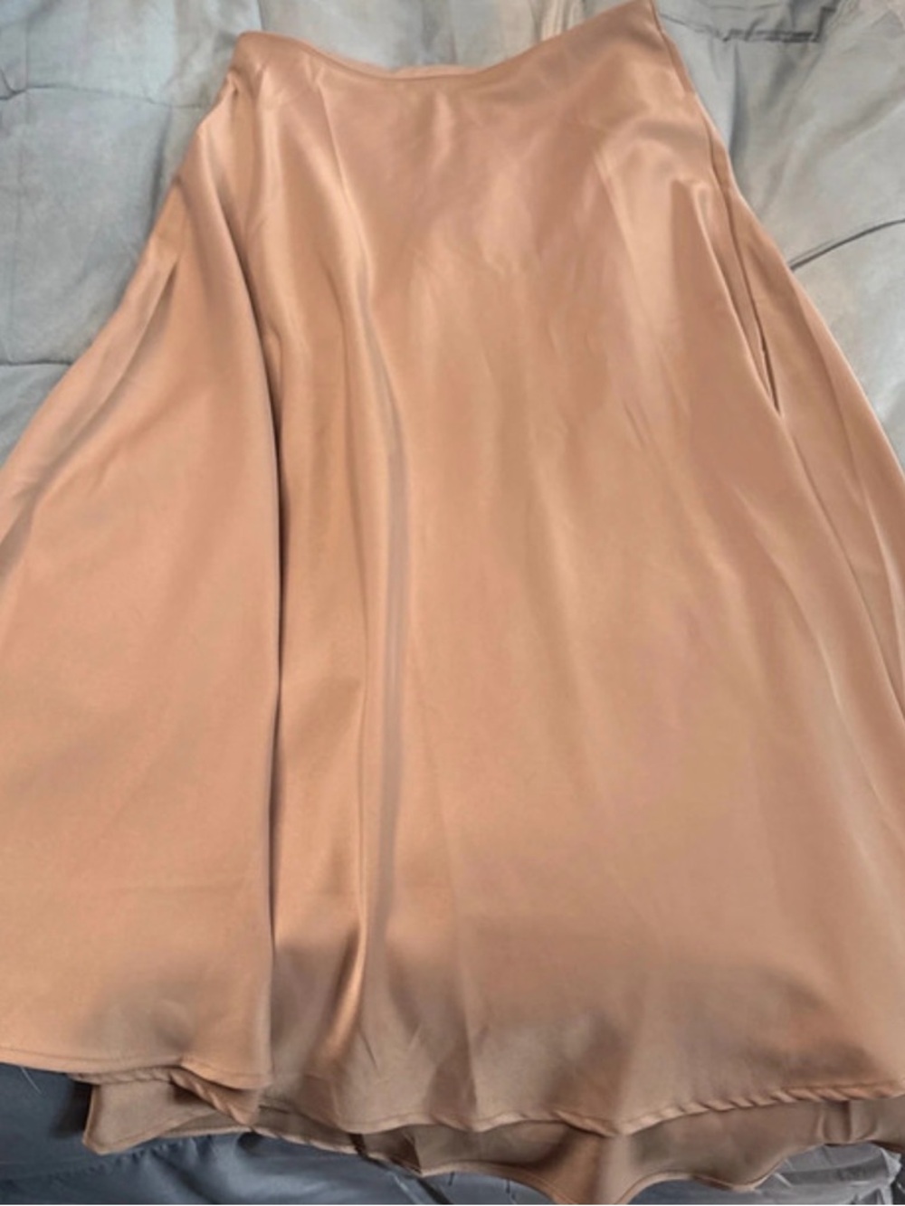 Satin Slip Skirt in Blush Nude